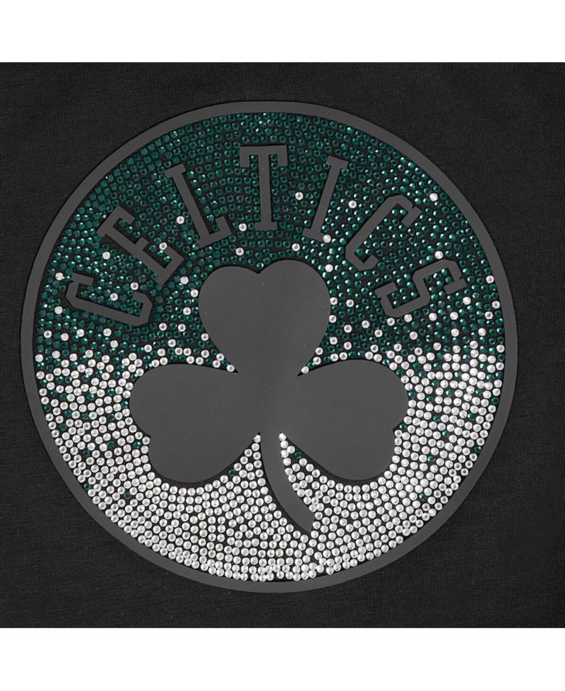 Women's Black Boston Celtics Jewels Boxy Cropped T-Shirt