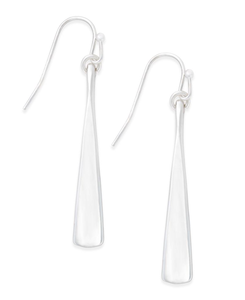 Silver-Tone Sculptural Mini Drop Earrings
