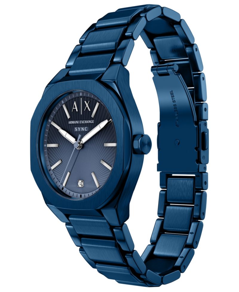 Armani Exchange Women's Sync Quartz Blue Stainless Steel Watch 36mm