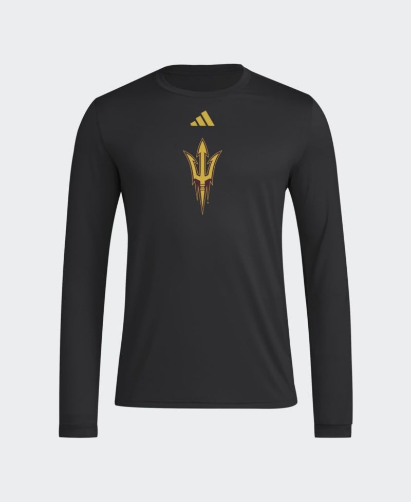 Men's Black Arizona State Sun Devils Primary Locker Logo Pre-Game Long Sleeve T-Shirt