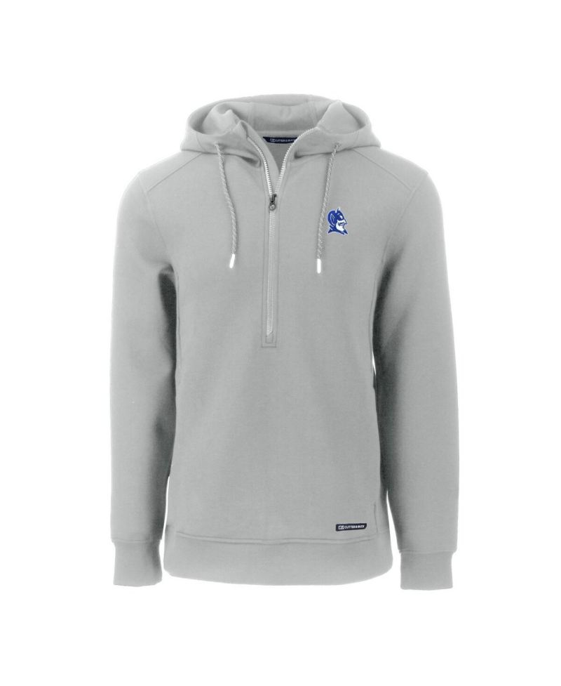 Men's Gray Duke Blue Devils Roam Eco Half-Zip Hoodie
