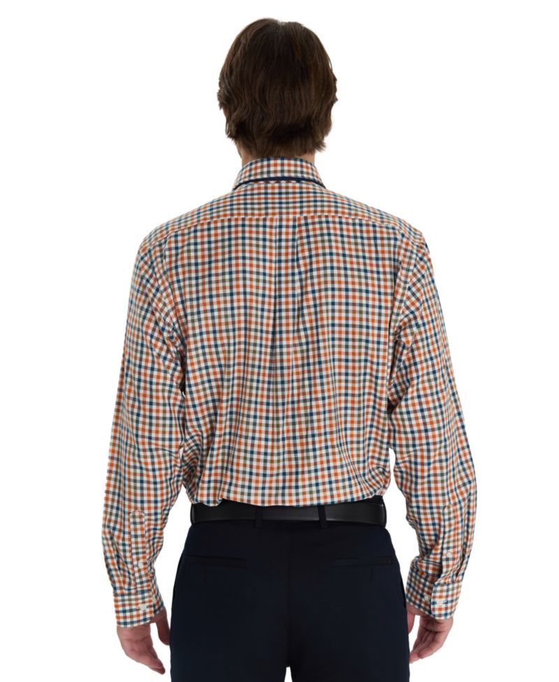 Men's Fashion Plaid Pattern Poplin Shirt