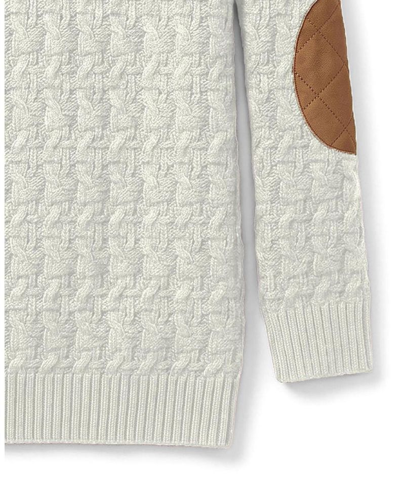 Little Boys (5-7)Organic Shawl Collar Cable Sweater with Elbow Patches