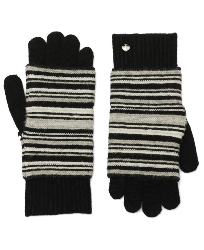 Women's Garter Stitch Stripe Gloves