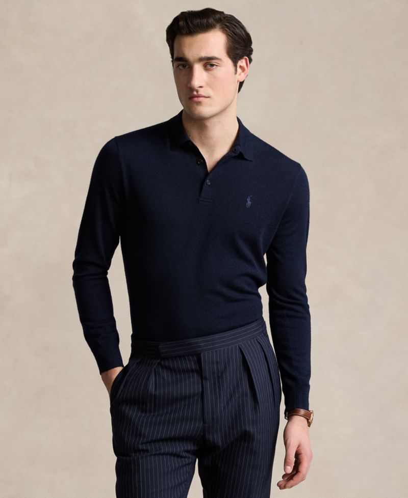 Men's Wool Polo-Collar Sweater
