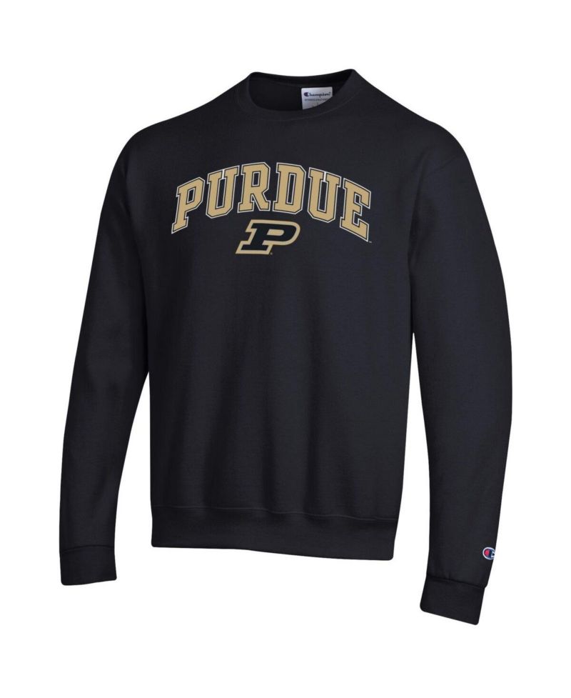 Men's Gold Purdue Boilermakers Arch Over Logo Pullover Sweatshirt