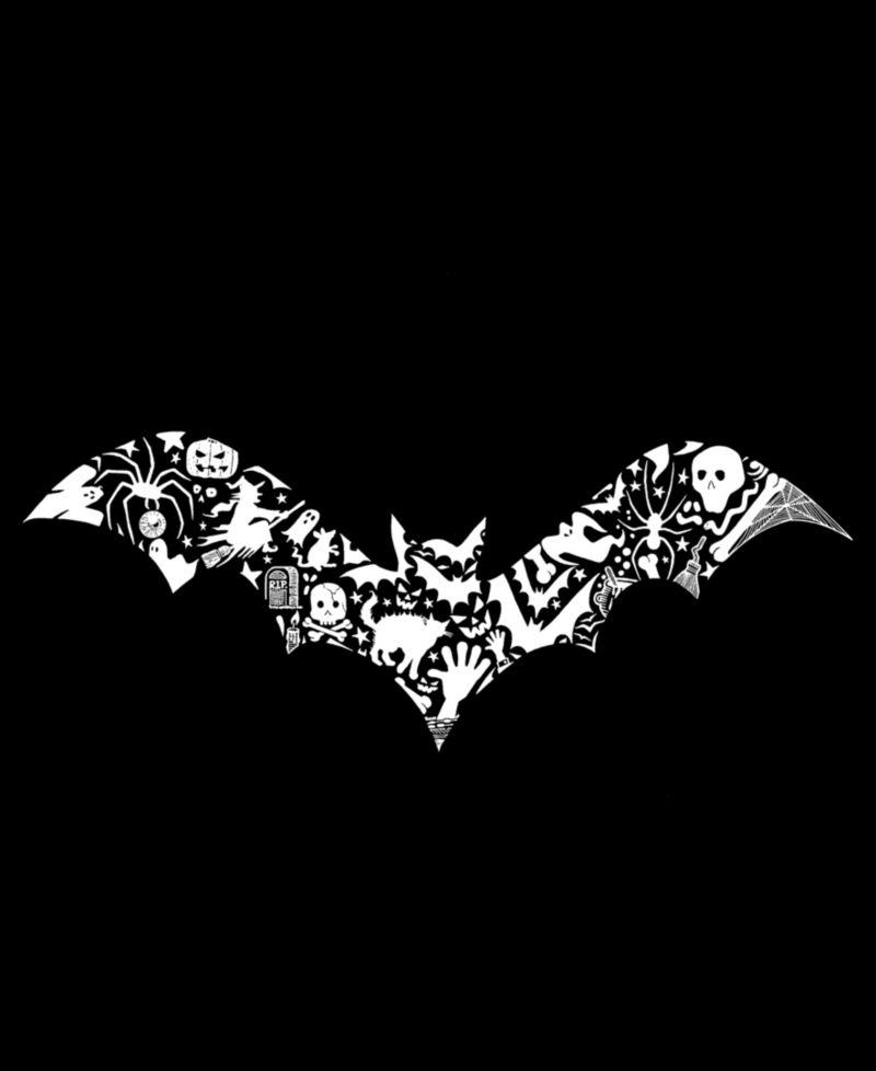 Men's Halloween Bat Word Art Hooded Sweatshirt