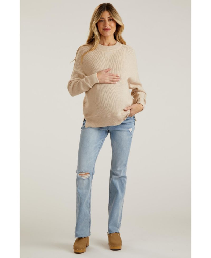 Women's Light Blue Distressed Bootcut Jeans
