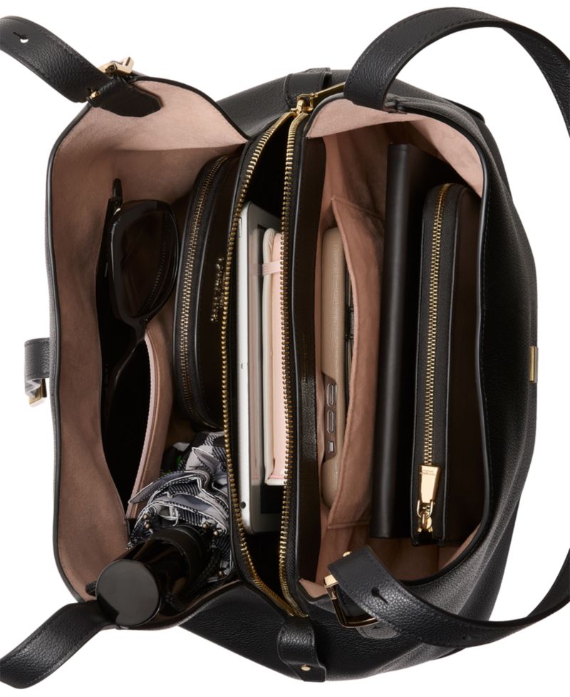 Deco Large Pebbled Leather Tote Bag