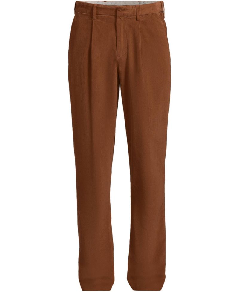Men's Corduroy Comfort Waist Classic Fit Pleated Front Pant