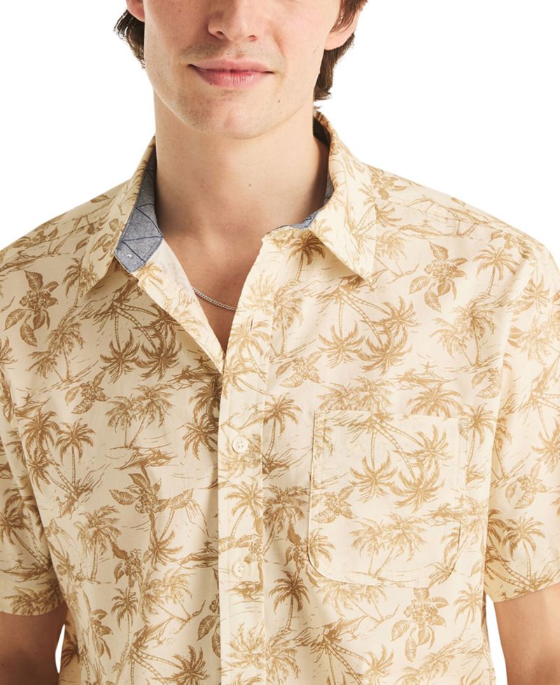 Men's Short-Sleeve Palm Tree Printed Shirt