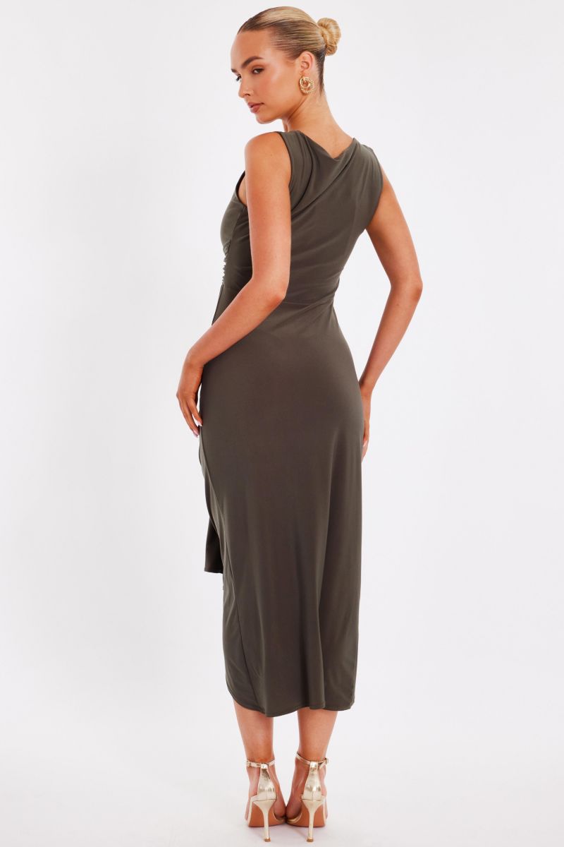 Women's Wrap Bar Midaxi Dress