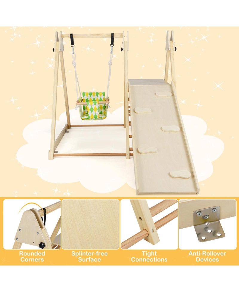 4-in-1 Indoor Jungle Gym with Baby Swing