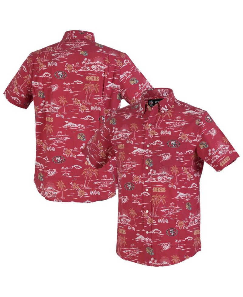 Men's Scarlet San Francisco 49ers Kekai Performance Button-Down Shirt