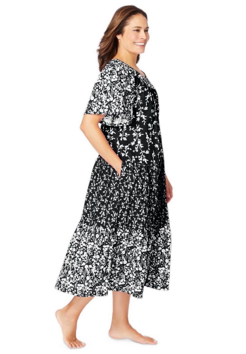 Plus Size Only Necessities Tiered Print Lounger