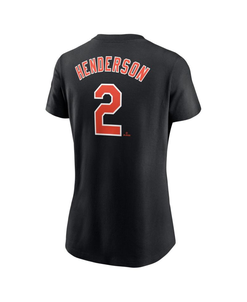 Women's Gunnar Henderson Black Baltimore Orioles Fuse Name & Number T-Shirt