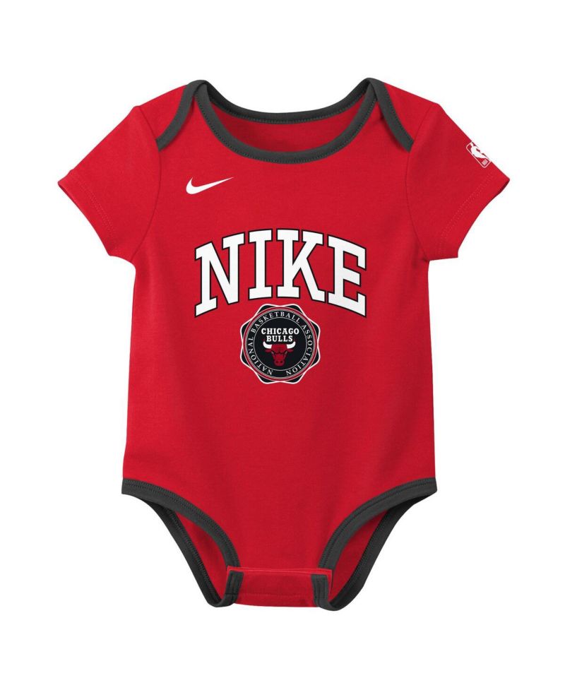 Newborn 2-Pack Red/Black Chicago Bulls Just Do It Bodysuit Set