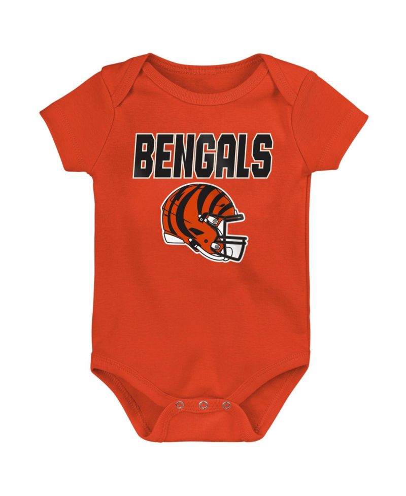 Baby Boys' and Girls' Cincinnati Bengals Littlest Player Short-Sleeve Three-Piece Bodysuit Set