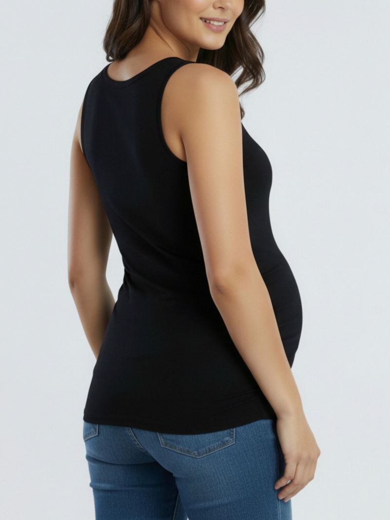 Women's Motherhood Scoop Neck Side-Ruched Tank Top