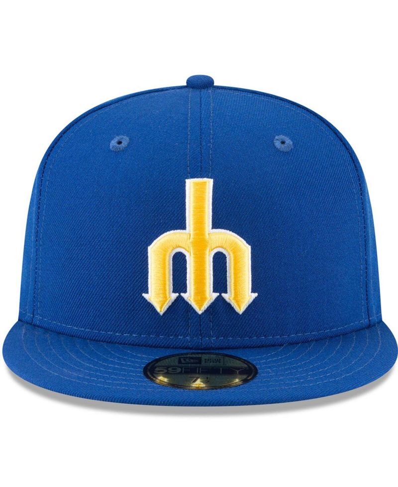 Men's Blue Seattle Mariners Cooperstown Collection Wool 59FIFTY Fitted Hat