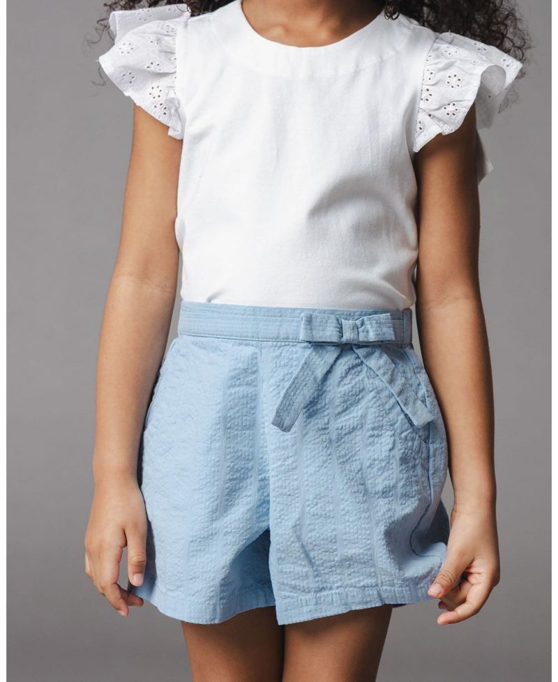Little Girls Hope and Henry Organic Seersucker Pull-On Short