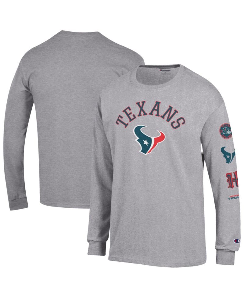 Men's Heather Gray Houston Texans Seal Long Sleeve T-Shirt
