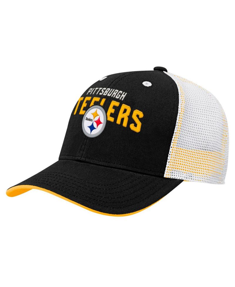 Preschool Black Pittsburgh Steelers Core Lockup Trucker Adjustable hat