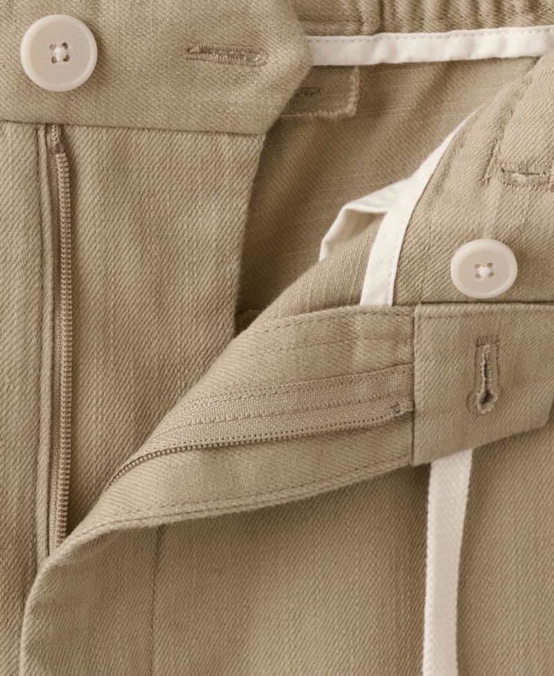 Men's New Now Relaxed-Fit Cotton-Linen Blend Trousers