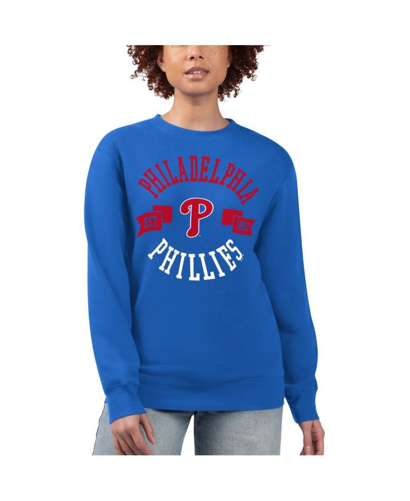 Women's Royal Philadelphia Phillies Team Logo Fleece Pullover Sweatshirt