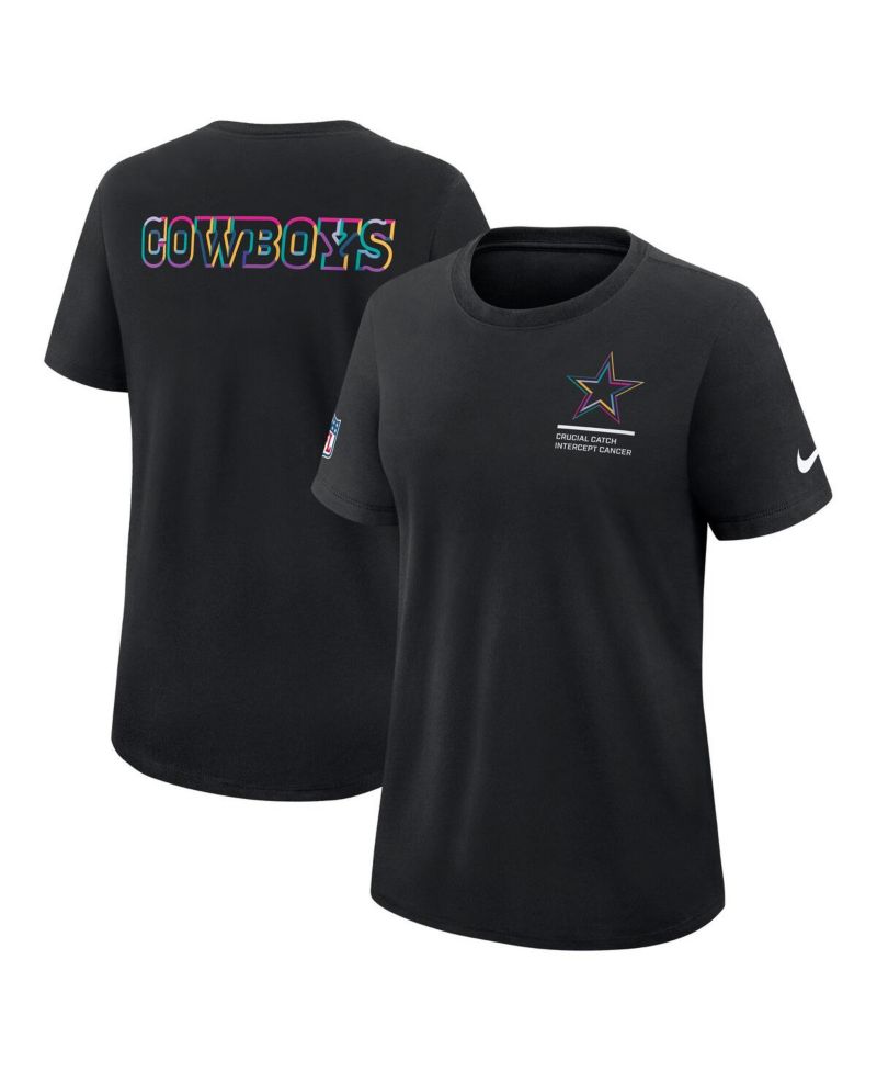 Women's Black Dallas Cowboys 2025 NFL Crucial Catch Tri-Blend Dri-FIT T-Shirt