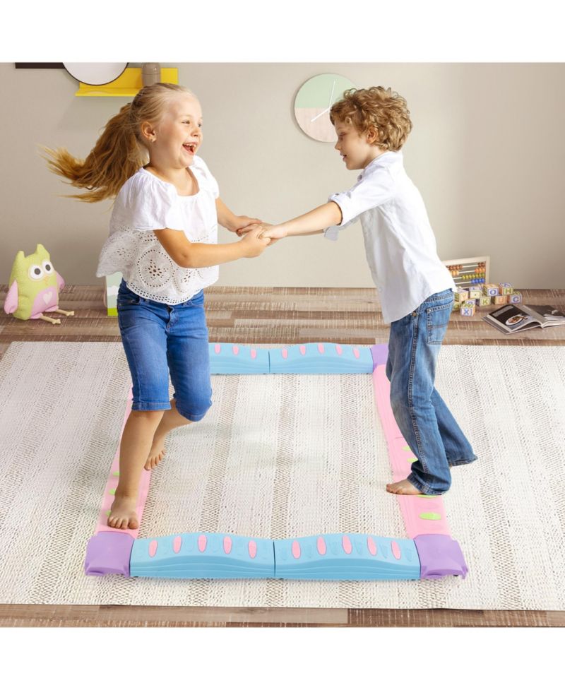 Kids Colored Balance Beams w/ Non-slip Textured Surface Bottom Pad Multicolor