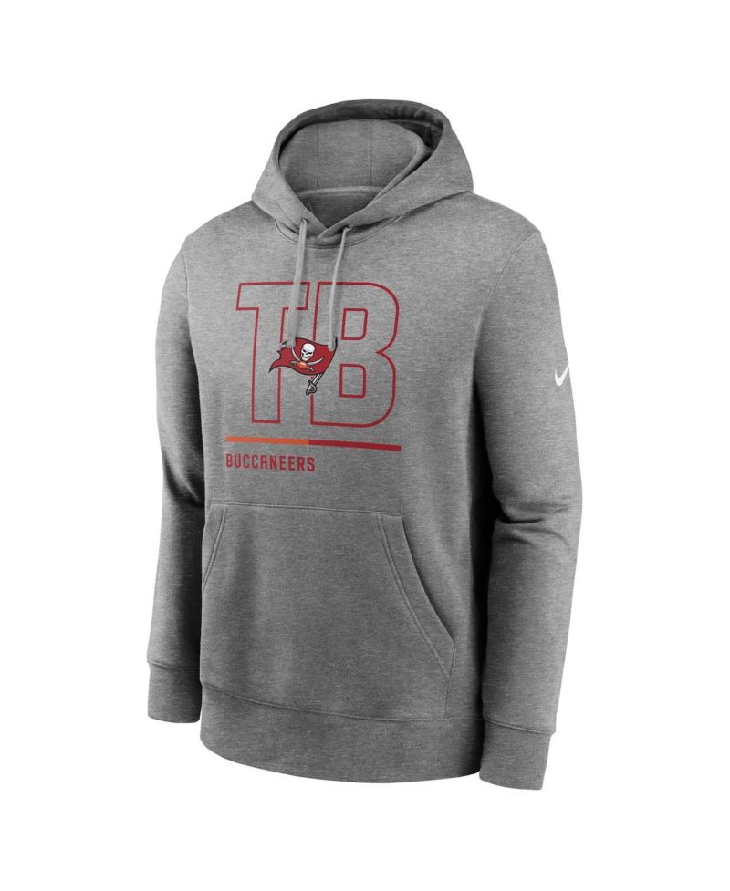 Men's Heathered Gray Tampa Bay Buccaneers City Code Club Fleece Pullover Hoodie