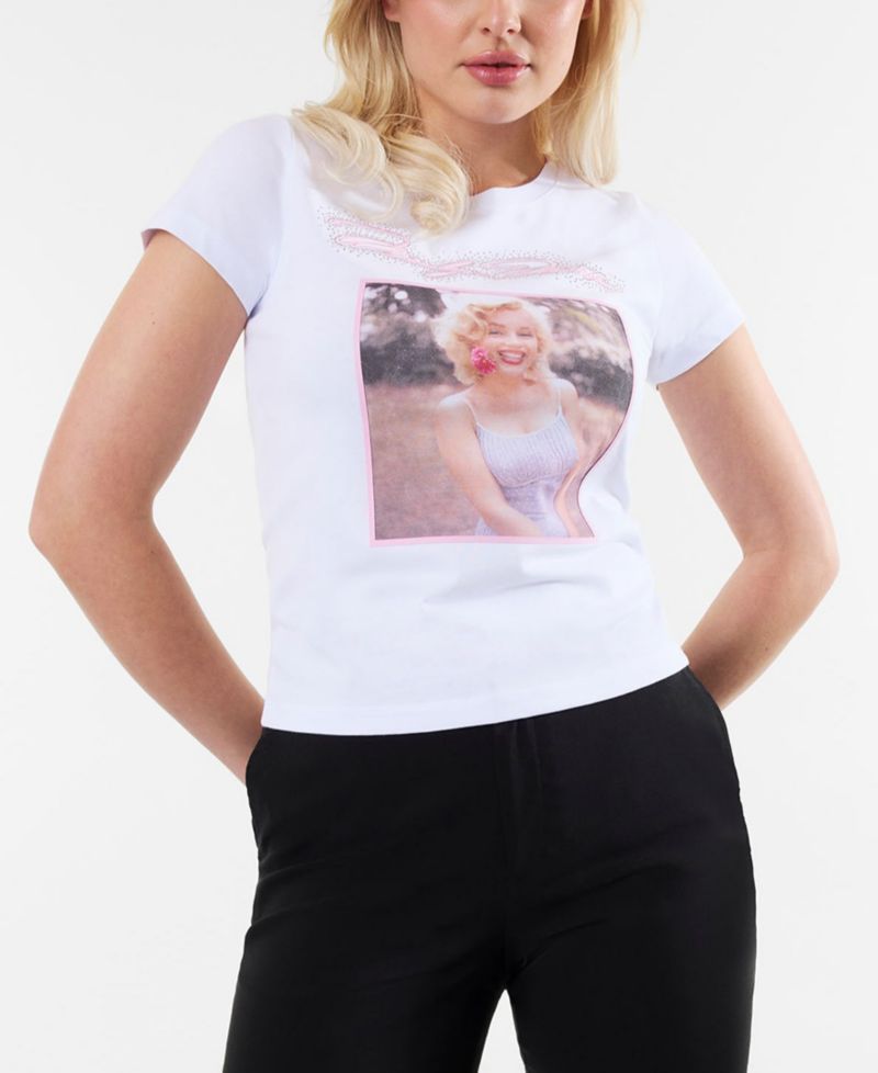 Women's Marilyn Short-Sleeve Crewneck Picture Script T-Shirt