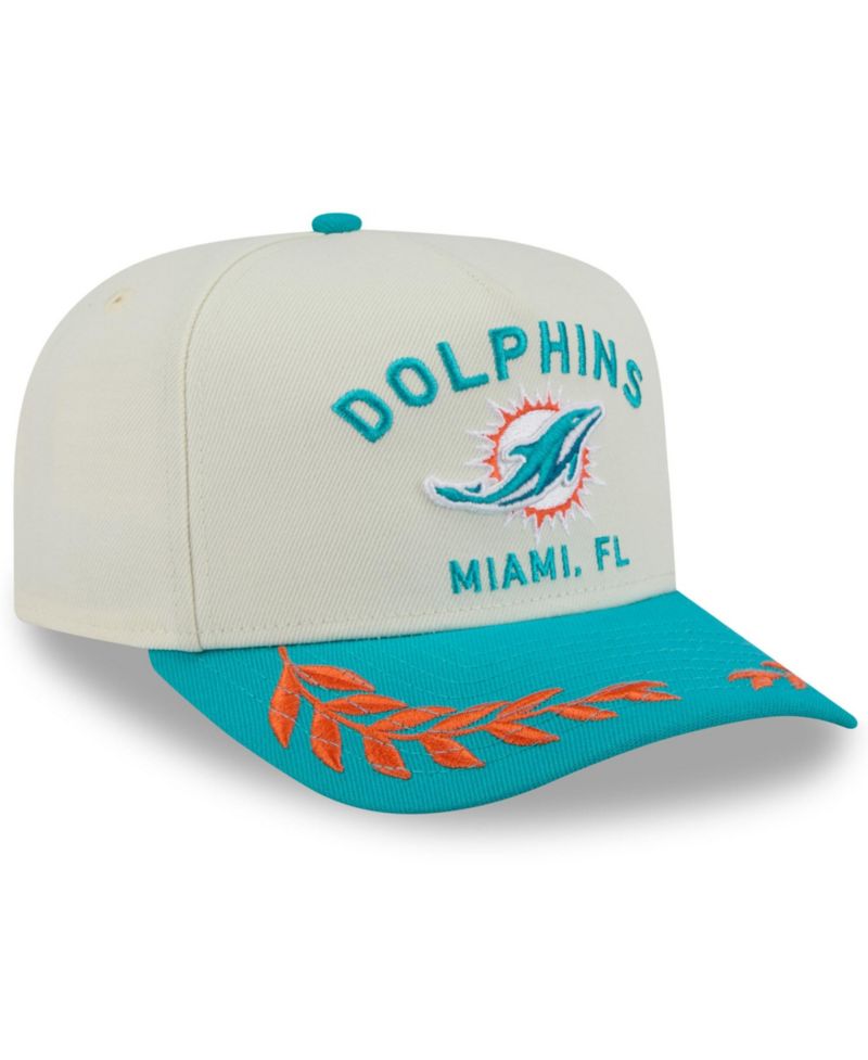 Men's Cream/Aqua Miami Dolphins 2025 NFL Draft A-Frame 9FIFTY Snapback Hat