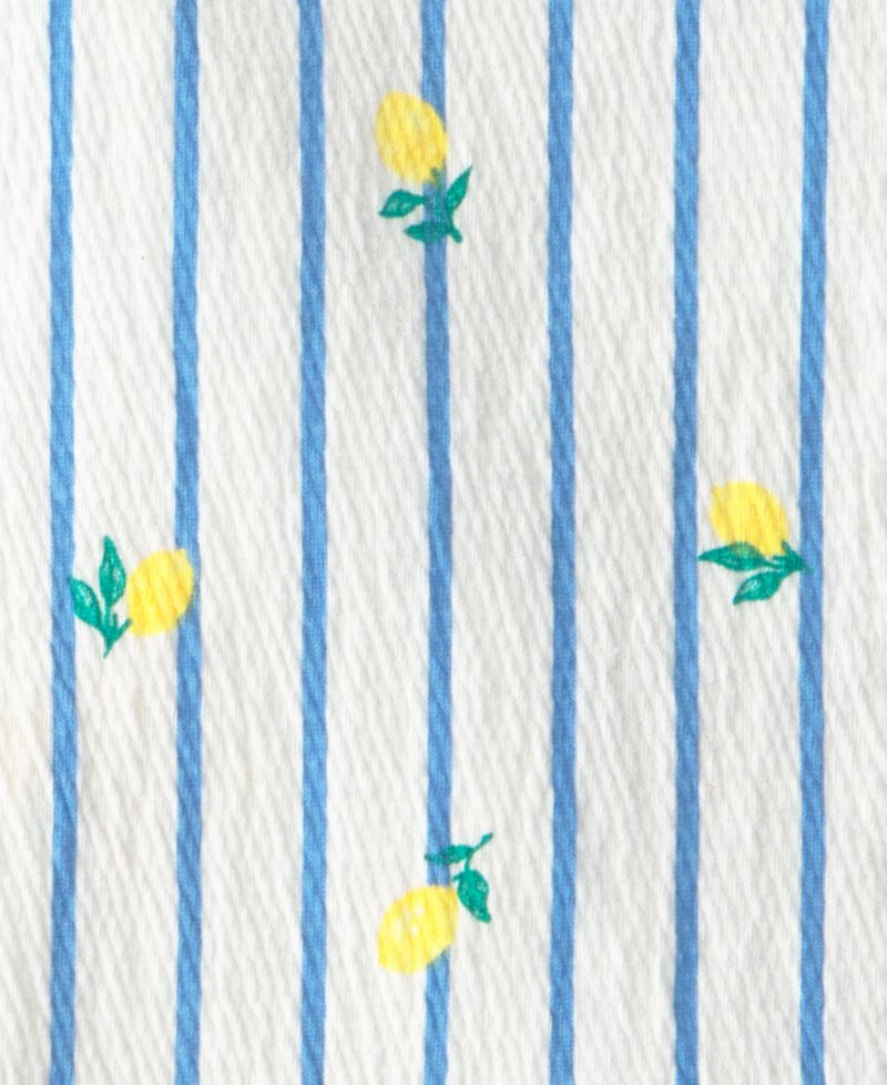 Baby Girls' Lemon Striped Top & Shorts, 2-Piece Set
