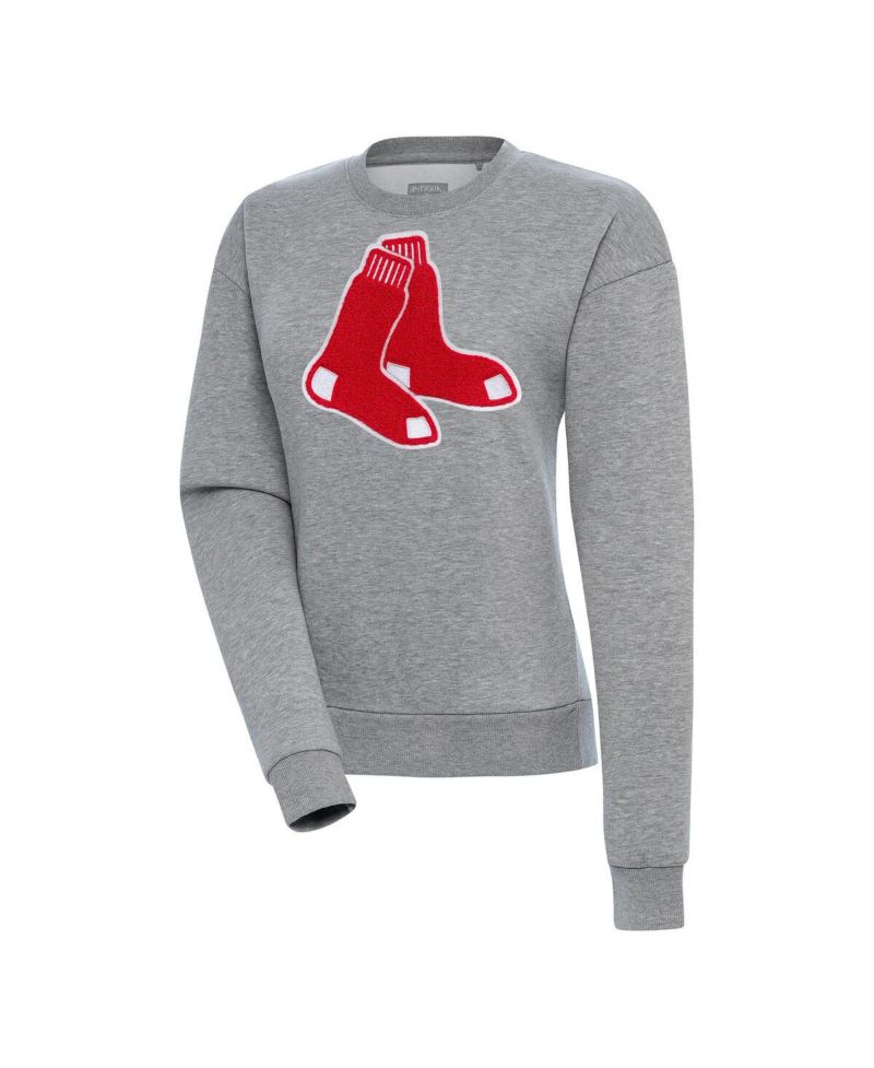 Women's Heather Gray Boston Red Sox Victory Chenille Pullover Sweatshirt