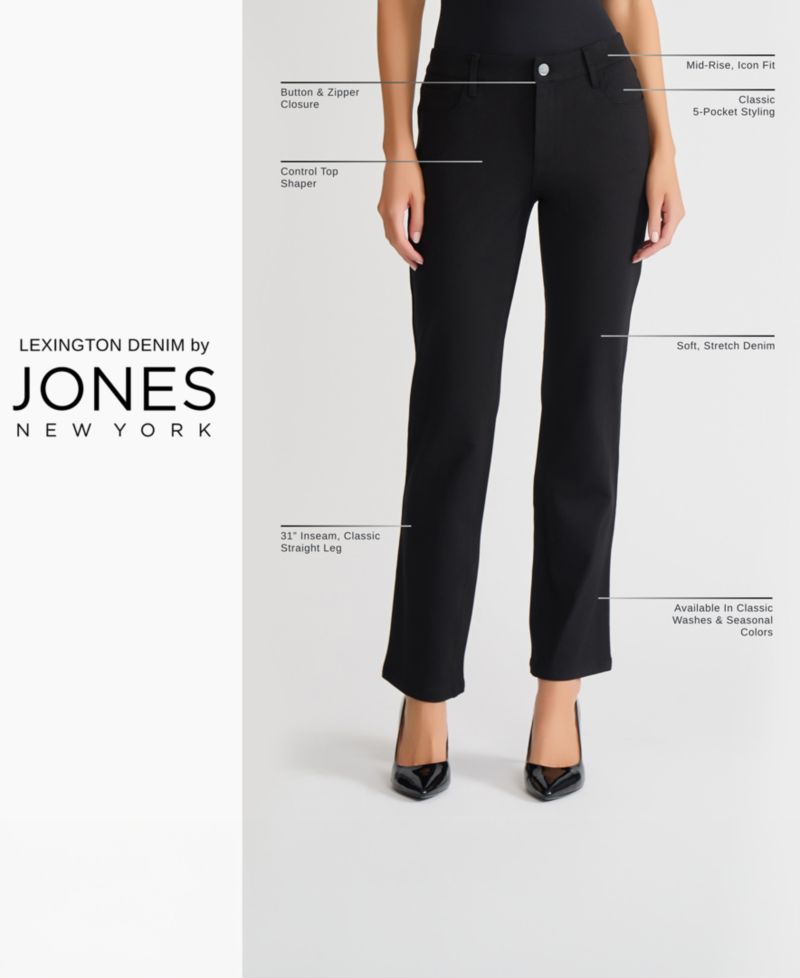 Women's Lexington Mid Rise Straight Leg Denim Jeans