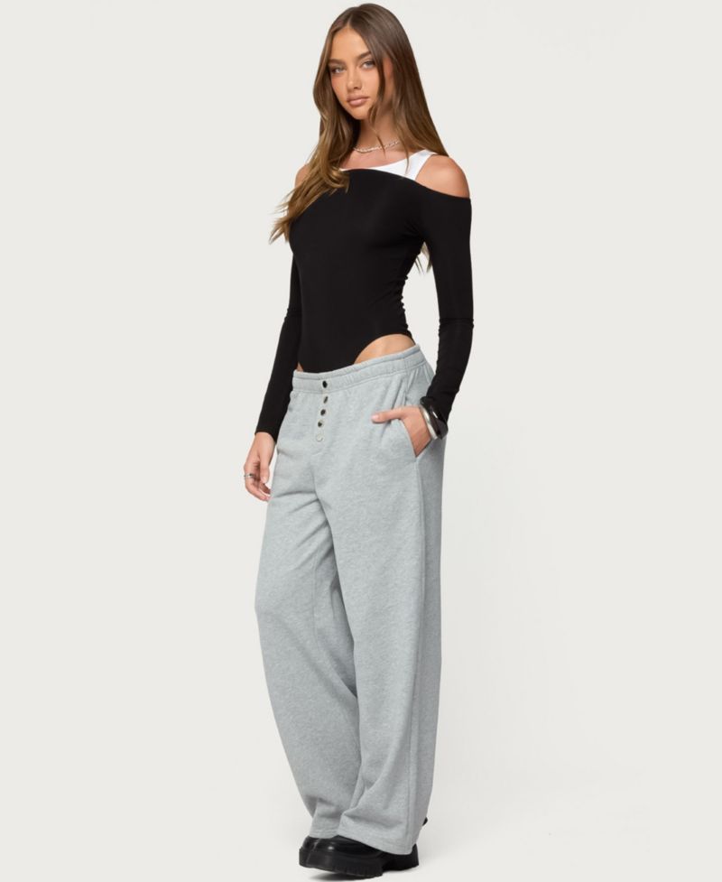 Women's Layered Ribbed Off Shoulder Bodysuit