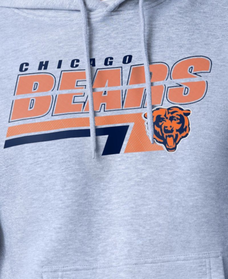 Men's Heather Gray Chicago Bears Logo Push Graphic Hoodie