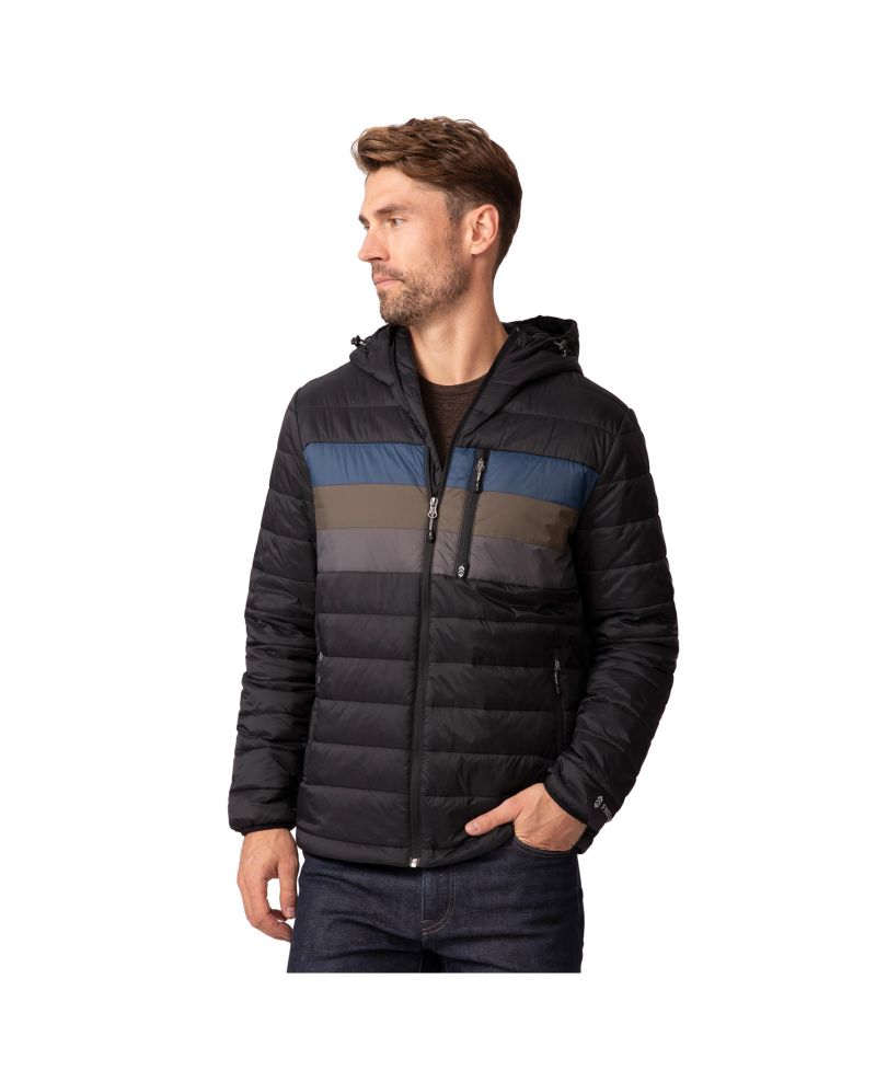 Men's Tri-Color Hooded Puffer Jacket