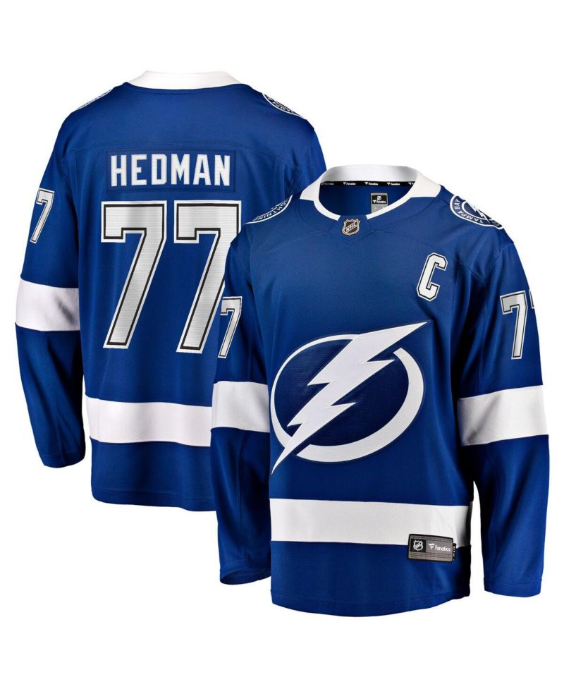 Men's Victor Hedman Blue Tampa Bay Lightning Home Captain Patch Breakaway Jersey