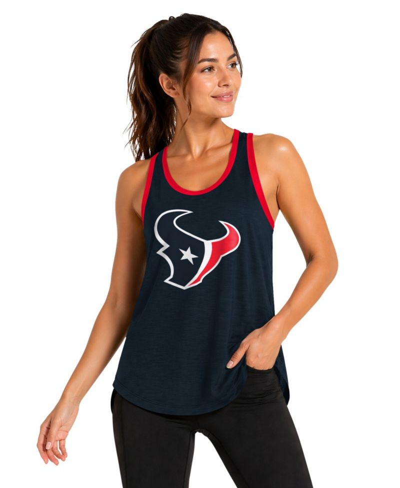 Women's Navy Houston Texans Tater II Racerback Tank Top