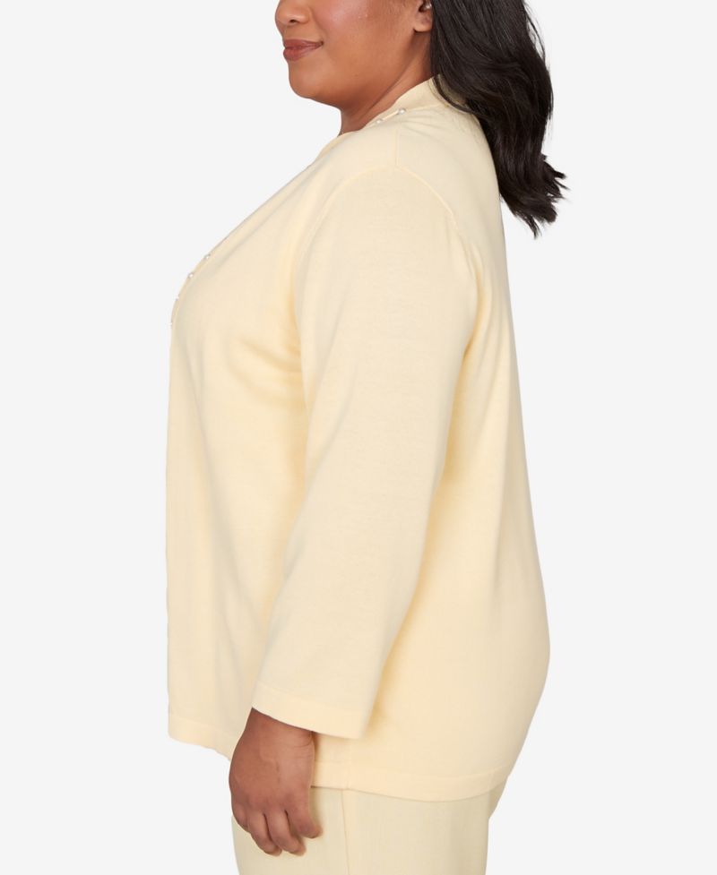 Plus Size Al Fresco Mother of Pearl Stripe Two In One Sweater