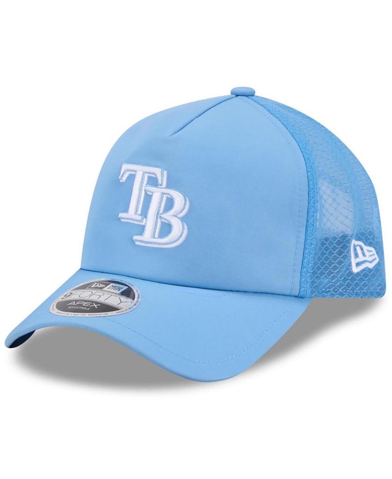 Men's Light Blue Tampa Bay Rays 2026 Batting Practice Apex 9FORTY Adjustable Trucker Hat
