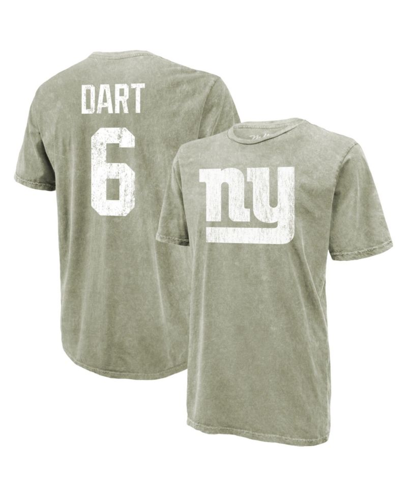 Men's Jaxson Dart Moss Green New York Giants Mineral Wash Name & Number T-Shirt