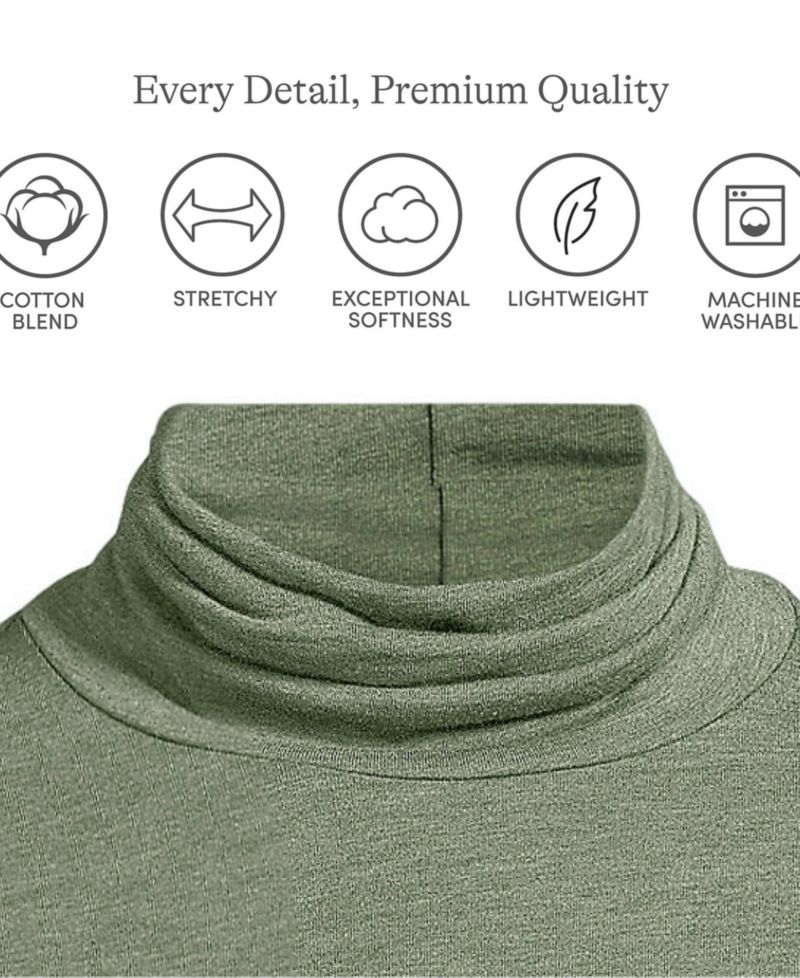 Women's Lightweight Jersey Skimming Long Sleeve Turtleneck