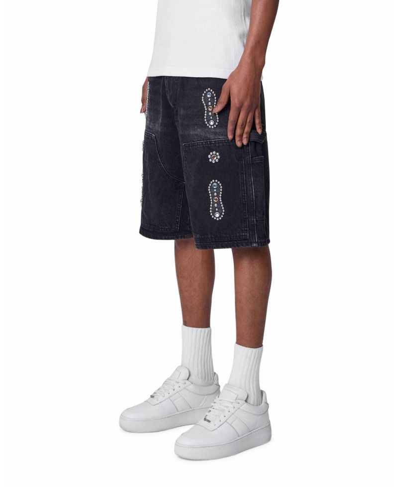 Men's Double Western Jewel Denim Shorts