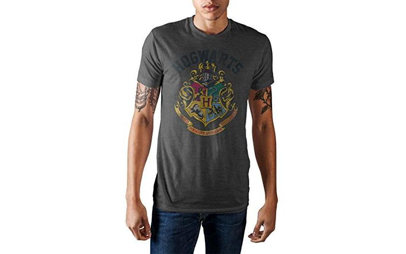 Men's Hogwarts Crest Charcoal Heather T-shirt-3X-Large