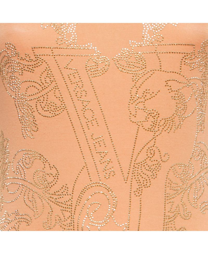 Women's Jeans Orange Studded Jersey T-Shirt