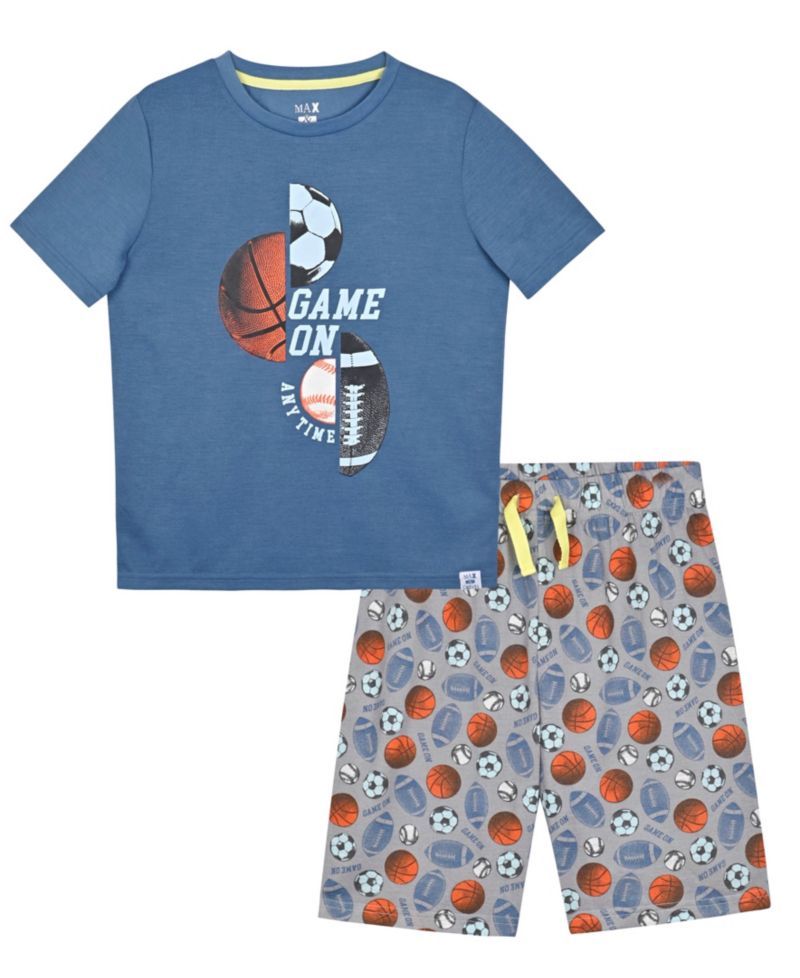 Boys' 6-18 Short-Sleeve T-Shirt with Woven Shorts, 2-Piece Set